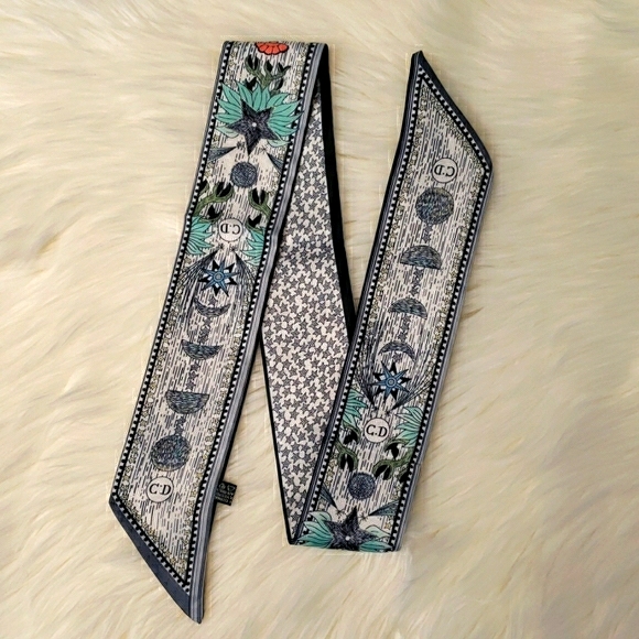 Accessories - New Tarot Cards Silk Skinny Scarf Twilly 'Moon'